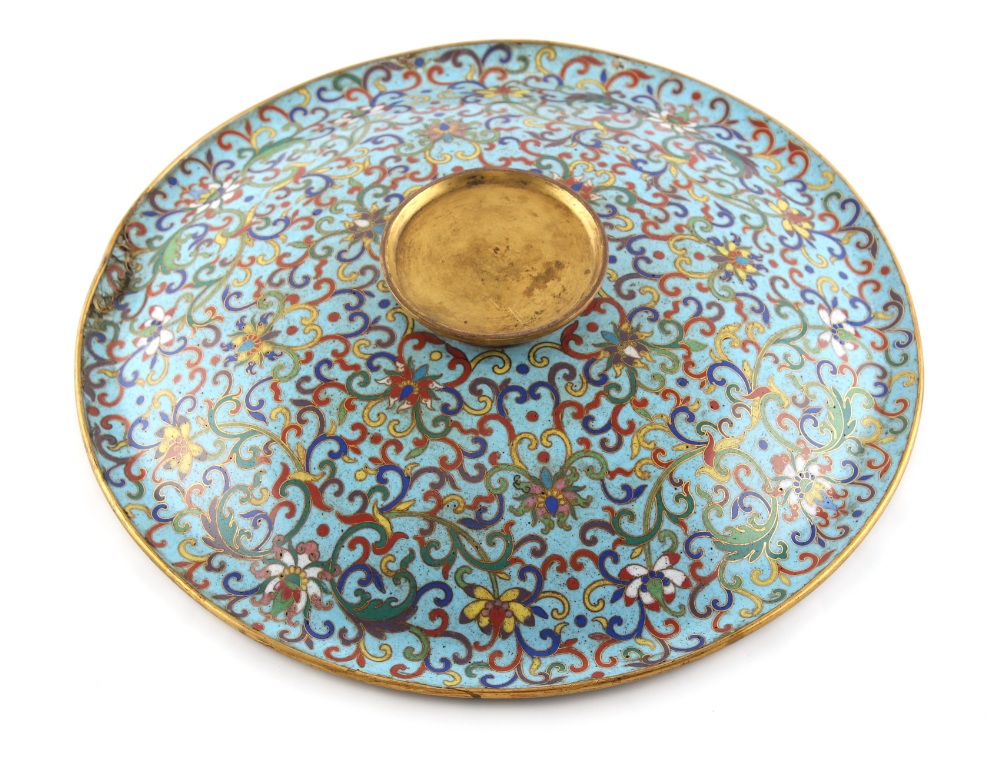 Property of a lady - a Chinese cloisonne pedestal dish, Jiaqing period, early 19th century, - Image 3 of 3