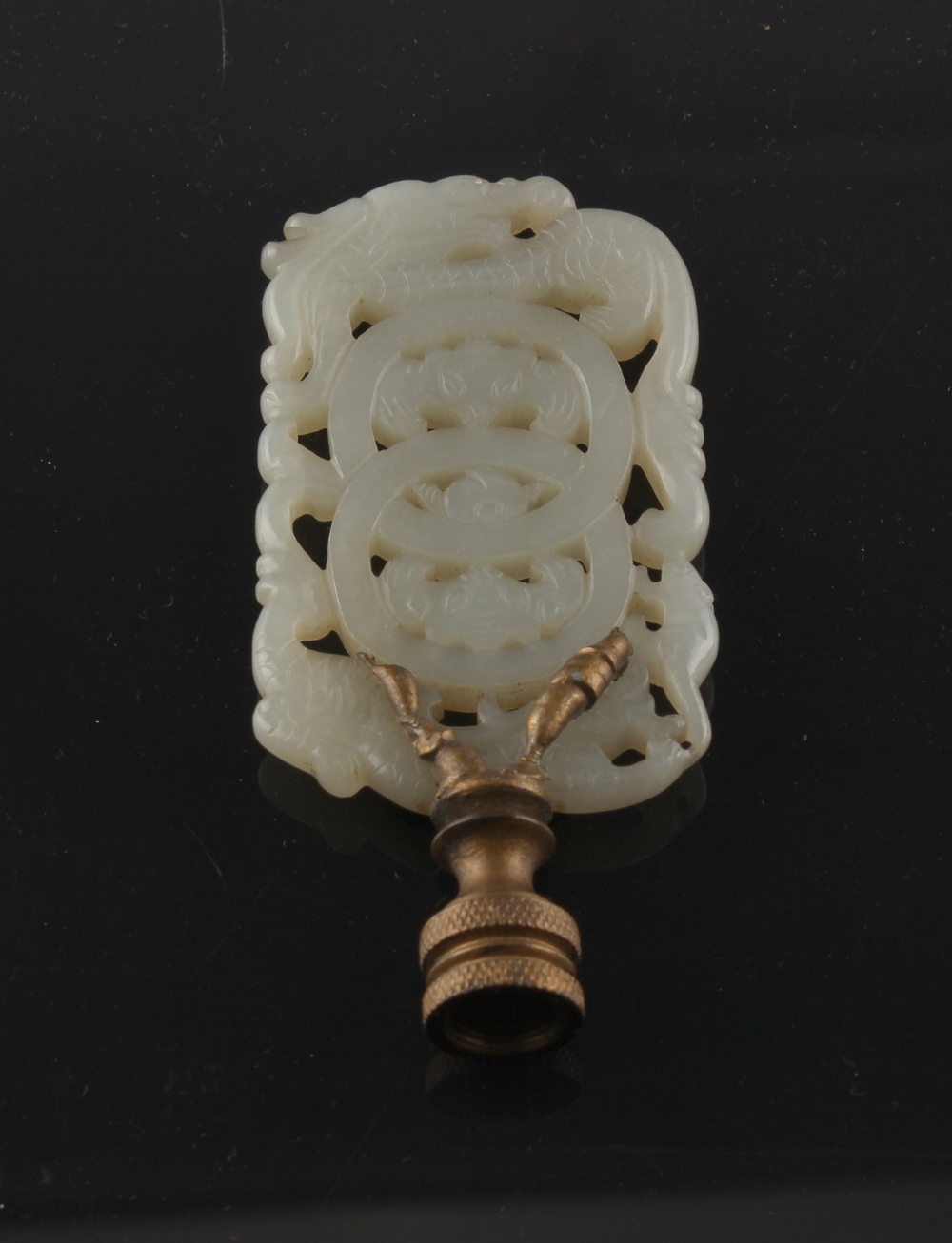 Property of a lady - a good early 20th century or earlier Chinese carved white jade pendant plaque - Image 4 of 6