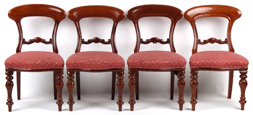 Property of a deceased estate - a set of eight Victorian mahogany dining chairs, with octagonal - Bild 2 aus 3