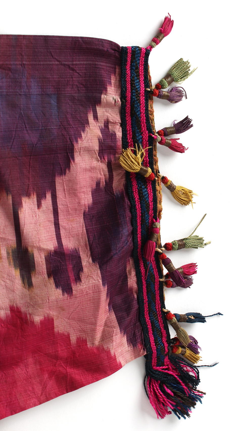 Property of a lady - two Uzbekistan or Afghanistan silk ikat robes or chapans, the larger with - Image 7 of 7