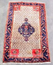 Property of a deceased estate - a modern Persian hand-knotted wool rug, with ivory field, 100 by