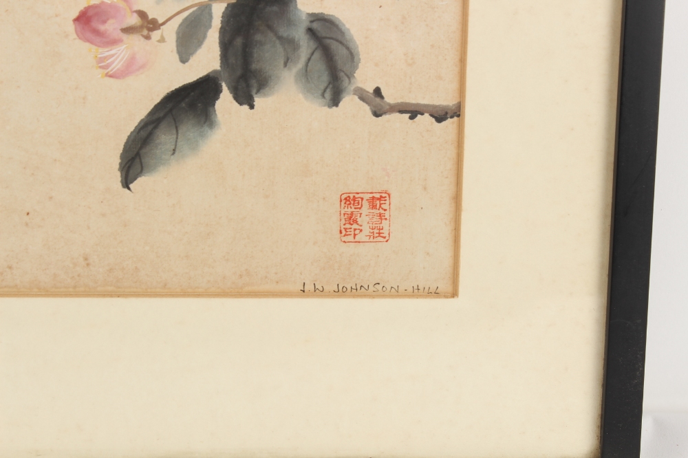 Property of a gentleman - two early 20th century Chinese paintings on paper, one depicting a bird on - Image 2 of 7