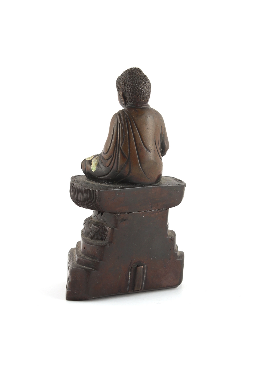 Property of a gentleman of title - a small bronze Buddha, probably late 19th century, presently - Image 2 of 3