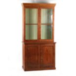 Property of a gentleman - a Victorian pitch pine two-part chiffonier bookcase, 43.75ins. (111cms.)