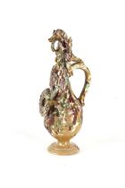 Property of a gentleman - a 19th century Turkish Canakkale ewer with horse head spout, handle re-stu