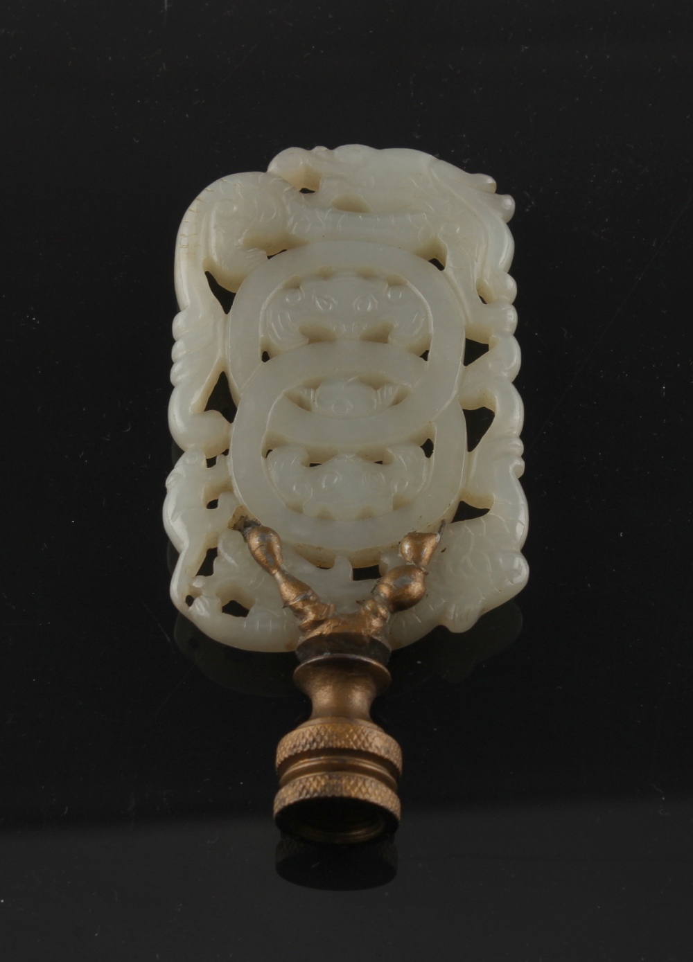 Property of a lady - a good early 20th century or earlier Chinese carved white jade pendant plaque - Image 5 of 6