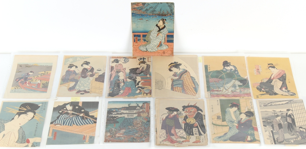 Property of a gentleman - a collection of 19 Japanese woodblock prints, Edo period & later,