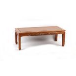 Property of a lady - a Chinese hardwood rectangular topped low table or coffee table, late 20th