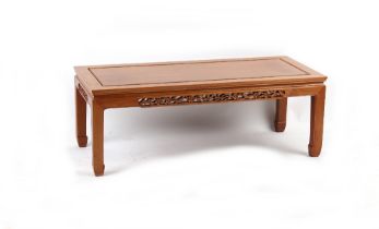 Property of a lady - a Chinese hardwood rectangular topped low table or coffee table, late 20th