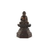 Property of a gentleman of title - a small bronze Buddha, probably late 19th century, presently