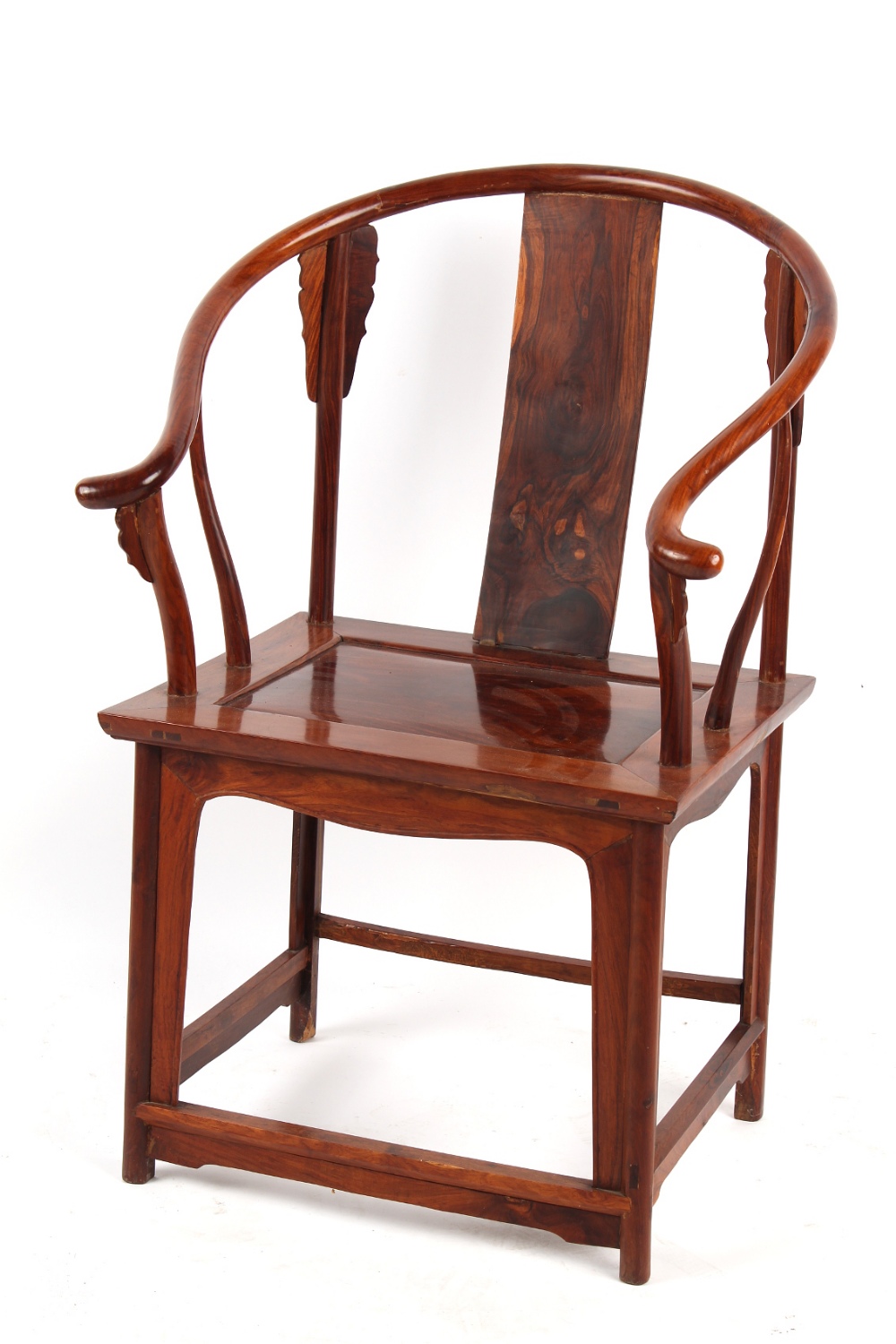 Property of a gentleman - a Chinese huanghuali horseshoe back armchair, quanyi, 20th century.