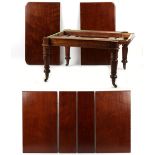 Property of a gentleman - a mid Victorian mahogany telescopic extending dining table with four extra