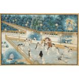 Property of a gentleman - Indian school, early 19th century - WOMEN BATHING IN A POOL - gouache (