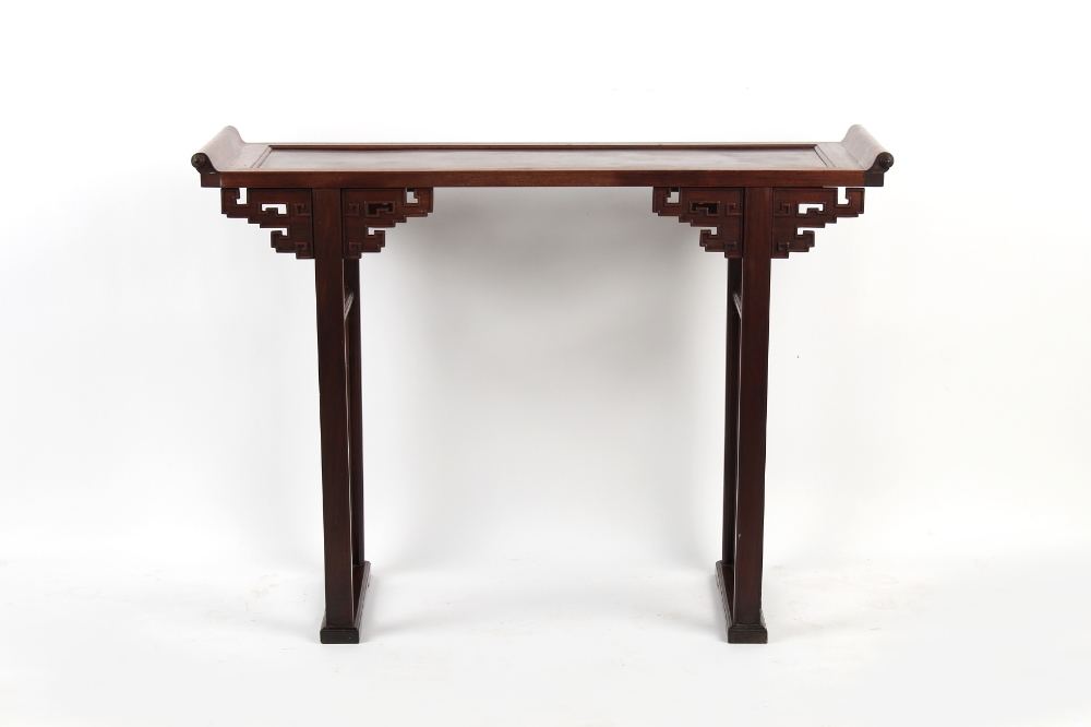 Property of a gentleman - a Chinese hardwood possibly huanghuali recessed-leg altar table, pingtou' - Image 6 of 6