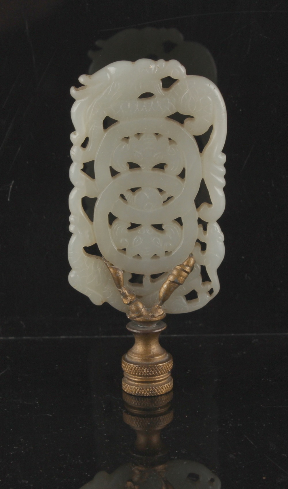 Property of a lady - a good early 20th century or earlier Chinese carved white jade pendant plaque - Image 3 of 6