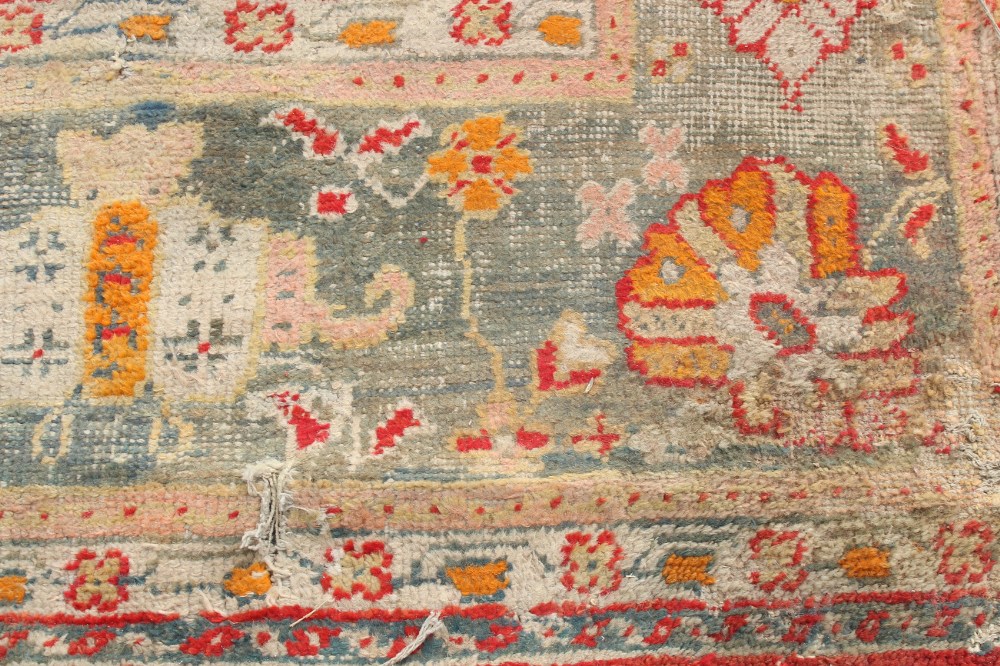 Property of a lady of title - an antique Turkish Ushak or Oushak carpet, two sections missing, other - Image 2 of 2