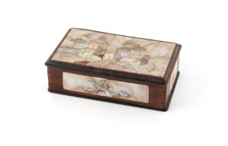 Property of a lady - a mother-of-pearl decorated hardwood possibly zitan rectangular box, late