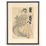 Property of a lady - Japanese woodblock print - Kikugawa Eizan (1787-1867) - Courtesan with