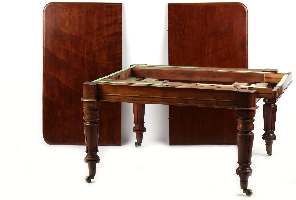 Property of a gentleman - a mid Victorian mahogany telescopic extending dining table with four extra - Image 3 of 4