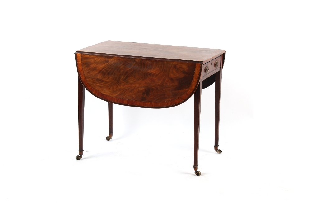 Property of a gentleman - an early 19th century George IV mahogany & satinwood banded pembroke