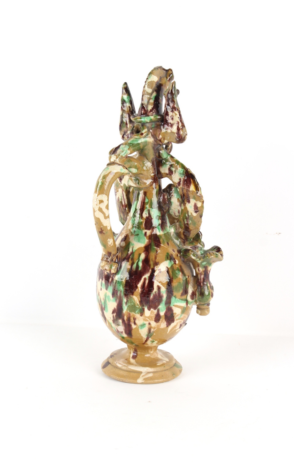 Property of a gentleman - a 19th century Turkish Canakkale ewer with horse head spout, handle re-stu - Image 3 of 3