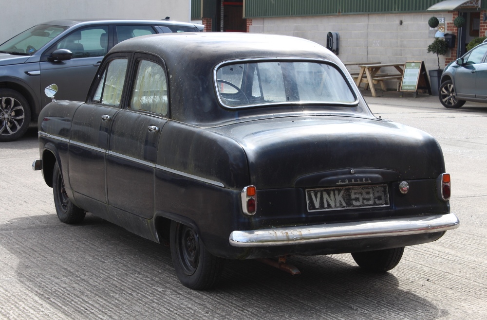 Property of a gentleman - vintage car - a 1955 Ford Consul, black, 1508 cc, petrol, manual, right - Image 5 of 9