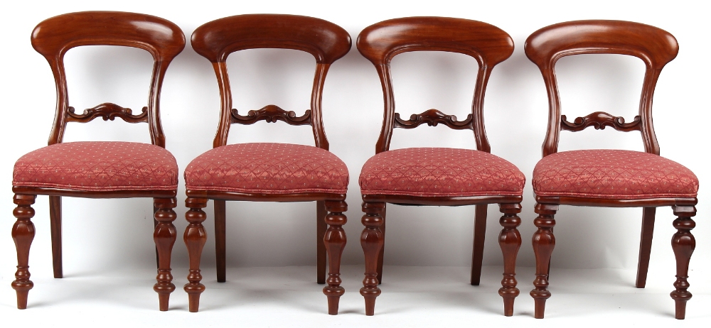 Property of a deceased estate - a set of eight Victorian mahogany dining chairs, with octagonal - Image 3 of 3