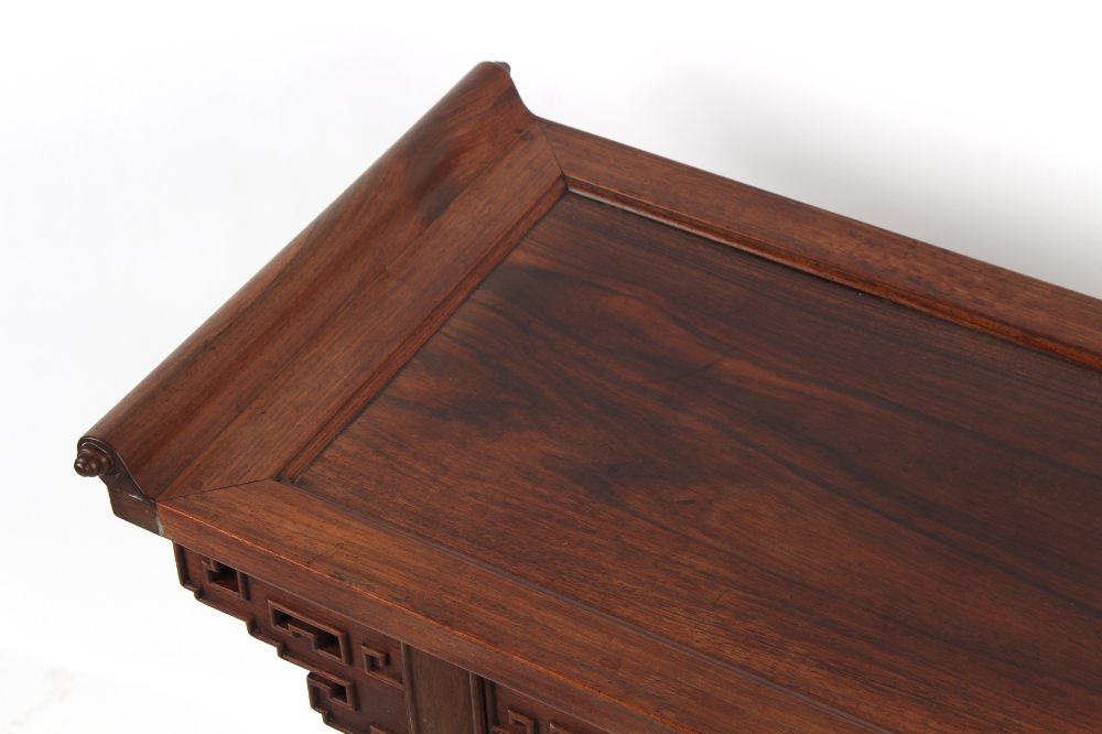Property of a gentleman - a Chinese hardwood possibly huanghuali recessed-leg altar table, pingtou' - Image 3 of 6