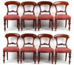 Property of a deceased estate - a set of eight Victorian mahogany dining chairs, with octagonal