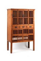 Property of a lady - a late 19th / early 20th century Chinese softwood cabinet with four hinged