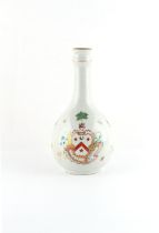 An 18th century Chinese armorial guglet or garlic neck bottle vase, Qianlong period (1736-1795),