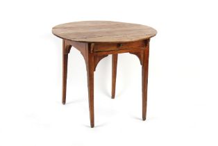 Property of a lady - a late 19th century French fruitwood circular topped table, with frieze drawer,