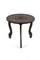 Property of a gentleman - a late 19th / early 20th century Indian carved hardwood circular topped