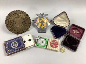 Vintage Jewellery Boxes, 1941-1980 40 Year Calendar, AA Badge 0N93014, Smiths Empire pocket watch,