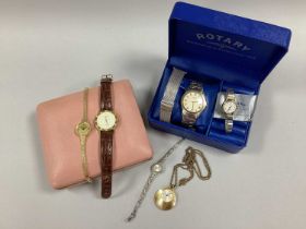 Ladies and Gent's Wristwatches, including an Accurist marcasite style ladies wristwatch, stamped "