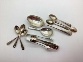 A Hallmarked Silver Spoon, together with a set of six hallmarked silver coffee spoons, a