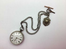 Farringdon; A Hallmarked Silver Cased Openface Pocket Watch, the signed dial with black Roman