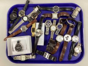 A Collection of Assorted Gent's Wristwatches, to include Lotus Chronograph, Caravelle Quartz,