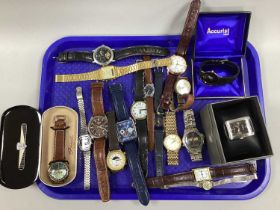 A Vintage Fossil 'Cherry Cola' Wristwatch, together with a collection of gent's wristwatches to