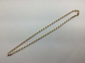 A 9ct Gold Flat Link Curb Chain, 46cm long (12.5grams).