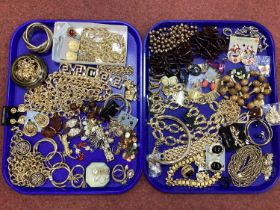 A Collection of Modern Gilt Coloured Costume Jewellery, including necklaces, bangles, leopard
