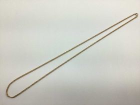A 9ct Gold Narrow Flat Link Curb Chain, 60cm long (9.5grams).