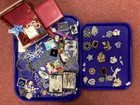 A Collection of Assorted Costume Jewellery, including enamel shield souvenir charm bracelet, Omega