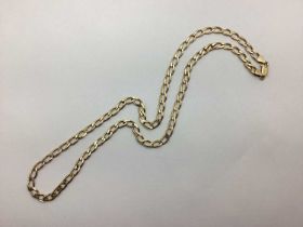 A 9ct Gold Flat Link Curb Chain, 62cm long (23grams).