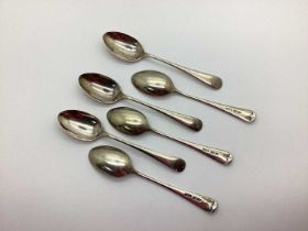 A Matched Set of Six Hallmarked Silver Old English Pattern Teaspoons, JR, Sheffield 1912, 1913 (