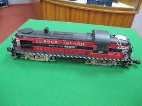 A 'O' Gauge/7mm RS-3 Bo-Bo Diesel Locomotive, "Rock Island" livery R/No 492, probably by Bachmann,