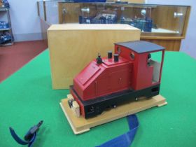 A 32mm Brandbright Kit Built 0-4-0 Diesel Locomotive, battery-powered equipped for radio control,