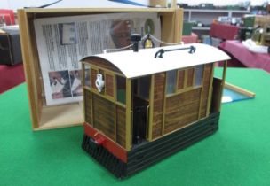 A 32mm IP Engineering Kit Built "Shelley Tram Locomotive", battery-powered, radio controlled,