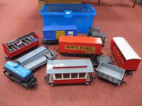Twelve Items of "G" Gauge Unboxed Kit Built/Adapted Rolling Stock, comprising three four wheel
