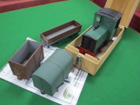 A 32mm IP Engineering Kit Built "Jessie" 0-4-0 Diesel Locomotive, battery-powered, designed for